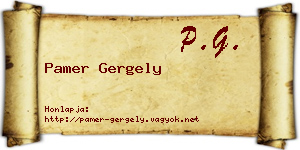 Pamer Gergely névjegykártya
